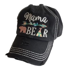 Mama Bear Kbethos Distressed Embroidered Baseball Cap